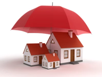 Houses under umbrella