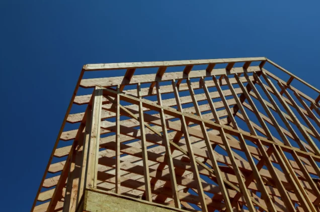 Wooden building frame