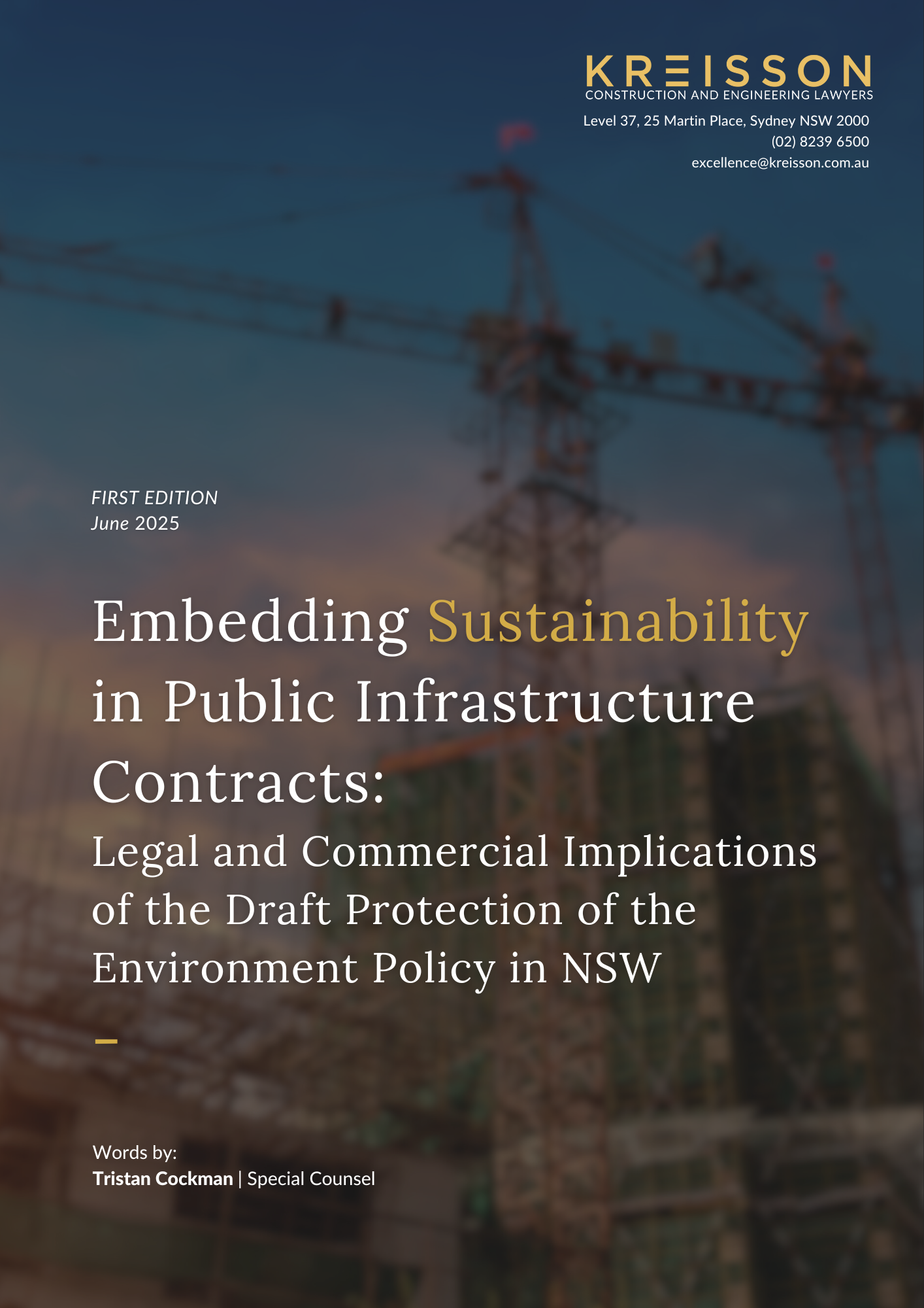 Infrastructure Draft Embedding Sustainability in Public Infrastructure Contracts: Legal and ...